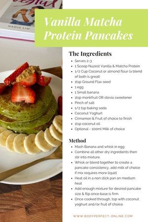 Vanilla Matcha Protein Pancake Recipe